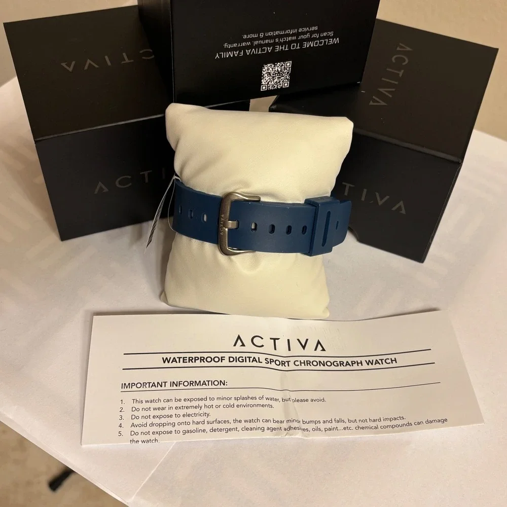 Activa Sonar X Invicta Mens Watch ACW423-003 Navy Blue Dual Time Sport Watch